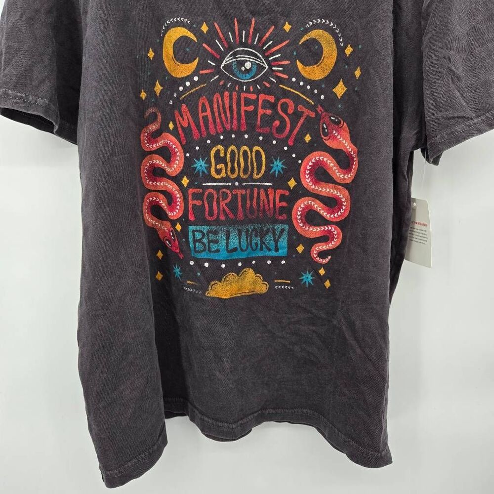 Lucky Brand Manifest Good Fortune Be Lucky Shirt Size Large T-Shirt Tee NWT - Picture 5 of 9
